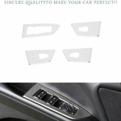 For Lincoln MKX 2016~2018 Chrome Steel Glass Window Lift Lock Switch Panel Trim