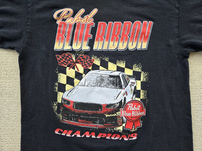 Pabst Blue Ribbon PBR Racing Tshirt Large Black Good Wear No Rot