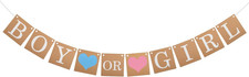 Boy or Girl Banner - Gender Reveal Party Decoration, He or She Baby Gender Sign