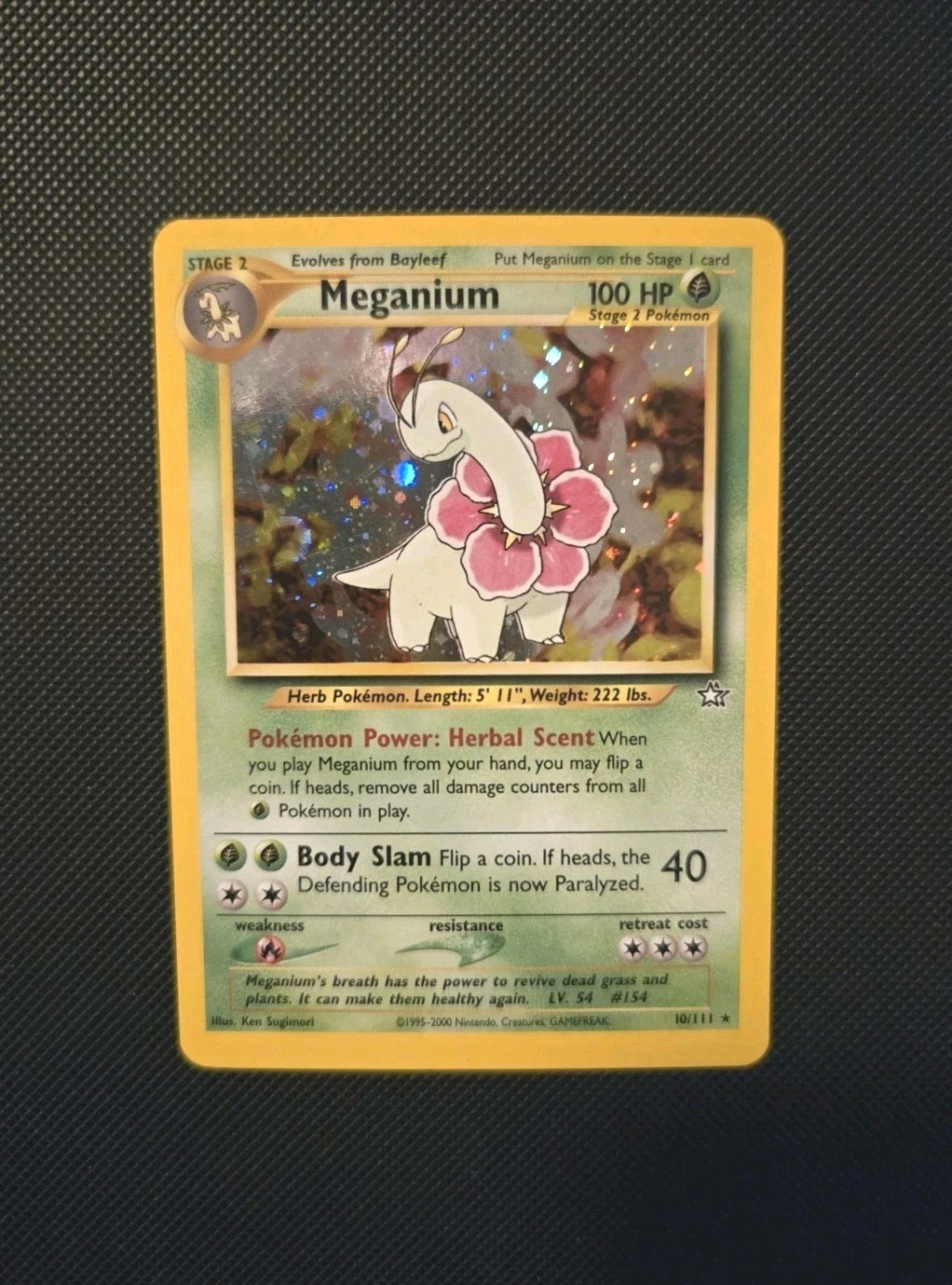 2001 Vintage Pokémon - Neo Genesis - Meganium #10/111 Holo Rare Unlimited - NM