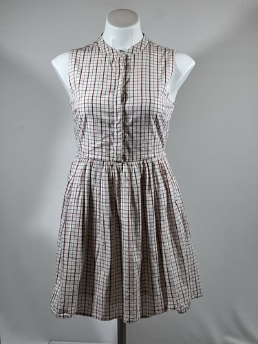 Jack Will Dress Womens US 2/U Check 1/2 Button Short Sleeve Summer Daisy Flounce - Picture 4 of 24