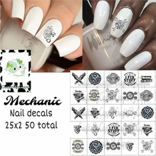 Mechanic Waterslide Finger Nail Decals Instructions set of 50 KC Bonus