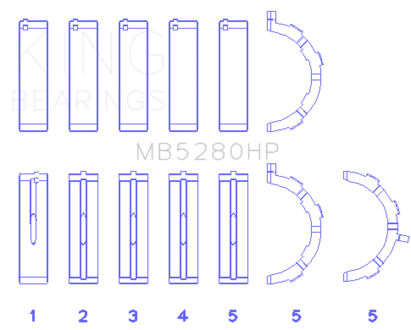 King Engine Bearings Main Bearing Set for Ford V8 4.6L/5.4L SOHC * Fits Mercury Foto 2 de 4