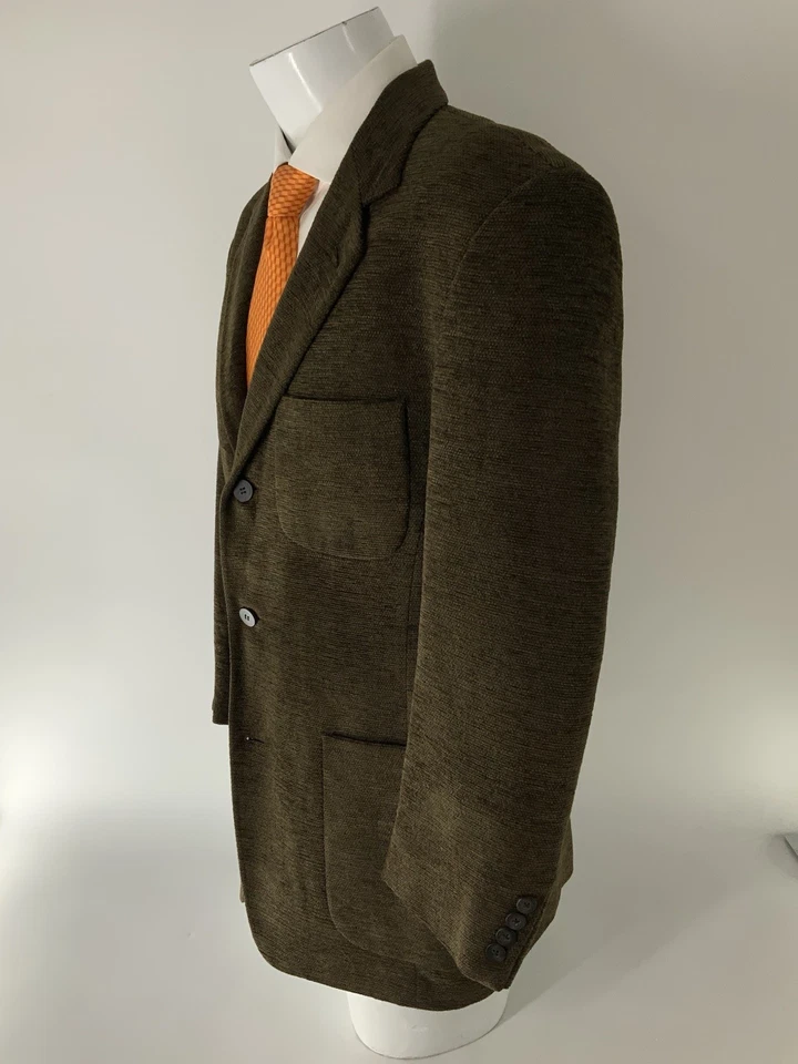 Blazer Donna Karan 40R Marrón Lana Acrílico 3 Botones Sin Ventilación Hecho en Italia YGI Q5-67 Foto 4 de 4