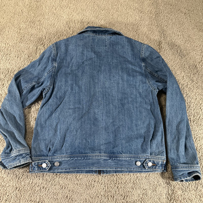 Stussy Jacket Mens Small Blue Garage Denim Full Zip Light Wash Y2K