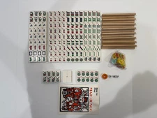 Vintage Mahjong MAH JONG Tile Game Set Ready for 8 Players Joker Play EUC