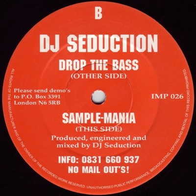 DJ Seduction - Drop The Bass / Sample-Mania (12'') (Very Good Plus (VG+)) - 41771