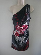 Xtraordinary Floral Satin Feel Cold Shoulder Dress Holiday Wedding Women's Sz 9