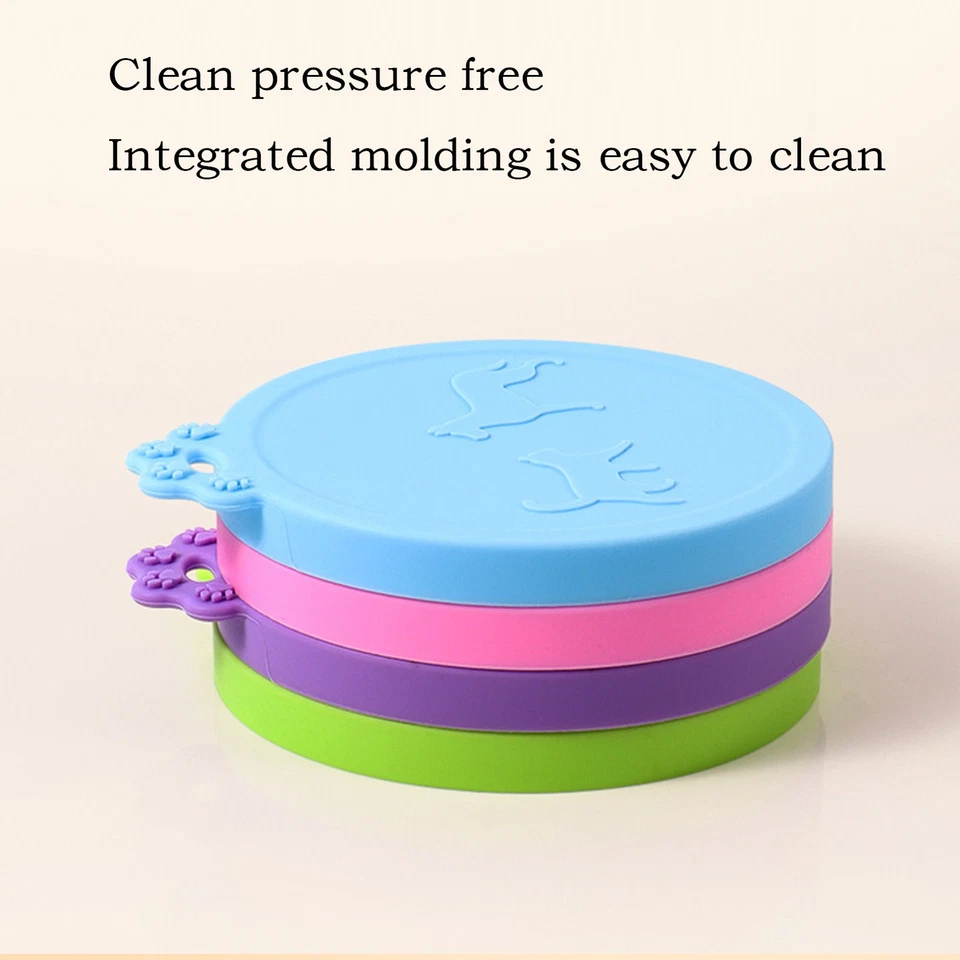 Tapas de latas de comida reutilizables cubiertas de latas para mascotas para todos los tamaños estándar latas de comida para perros y gatos Foto 3 de 4