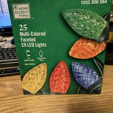 Home Accents Holiday 25 Multi-Colored Faceted C9 LED Christmas Lights