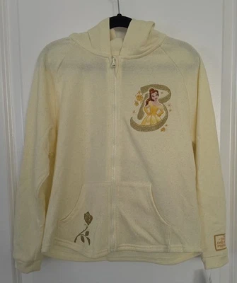 Disney Parks Belle Zip-Up Hoodie Girls 7/8 Yellow Sweatshirt Beauty & Beast NWT - Image 1 of 4