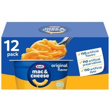 Kraft Mac N Cheese, Macaroni  Cheese Cups, Microwaveable, 2.05 oz, 12-Count