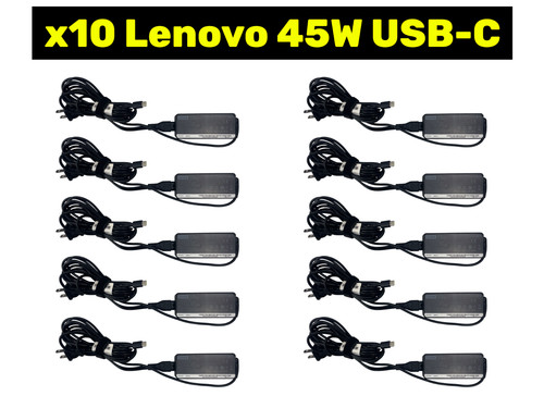 LOT x10 Lenovo 45W USB-C Power Adapter Charger for Chromebook Laptop etc TESTED