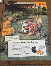 Vintage Kodak Advertising Print 1950s "The half-hour called boyhood" Dog House