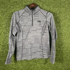 The North Face Sweater Womens Small Fleece Pullover Hoodie Gray Quarter Zip