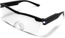 QWORK Magnifying Glasses with LED Light USB Rechargeable for Women and Clear
