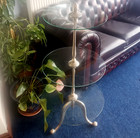 Étagère de table en verre à trois niveaux argentée 1 m de haut accessoire de gâteau de mariage présentoir de magasin