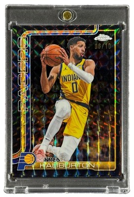 Tyrese Haliburton 2025-26 Topps Chrome Update Black Geometric Refractor /10 #18