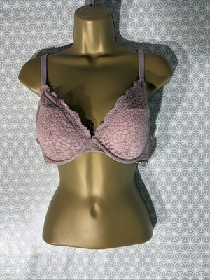 M&S Marks&spencer Uk 38B Antique Rose Lace Overlay Padded Underwired T-shirt Bra