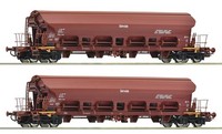 Spur H0 Roco 6600125 - 2-Tlg. Set: Schwenkdachwagen, Dr Neu In Ovp