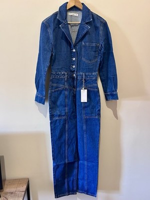 Mango Denim Western Jumpsuit Blau Größe Small Neu mit Etikett UVP 59,99£