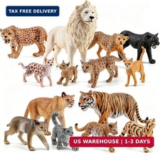 14PCS Jungle Animals Figurines Playset, Realistic Safari Animal Toys Includes Le