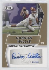 2019 Sage Hit Premier Draft Rookie Gold 61/100 Damion Willis #A82 Auto 08yu