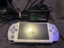 Sony PSP PlayStation Portable PSP 2001 Silver w/Charger NTSC Tested Working