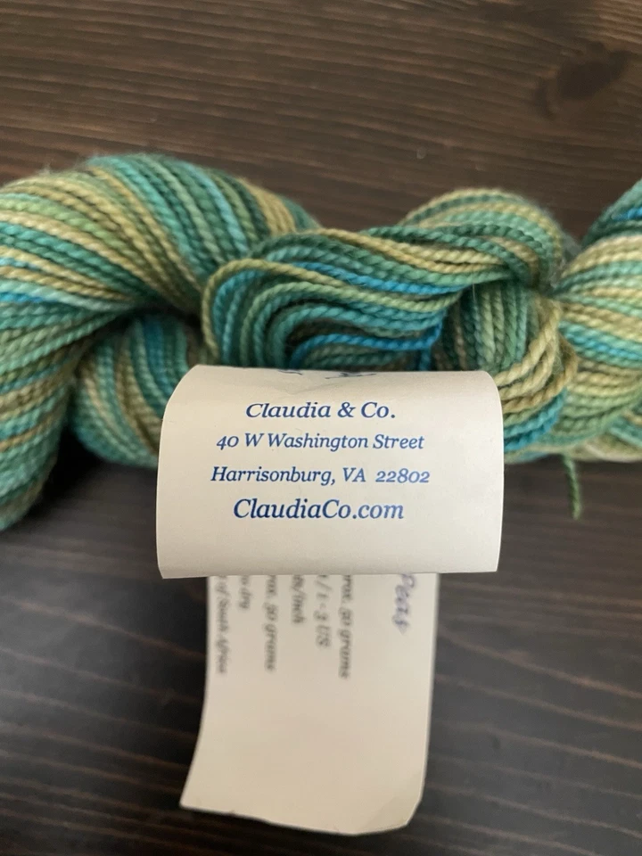 HILO PINTADO A MANO CLAUDIA Teñido a Mano - "Guisantes Girados" NUEVO, Peso de Dedos Foto 4 de 4