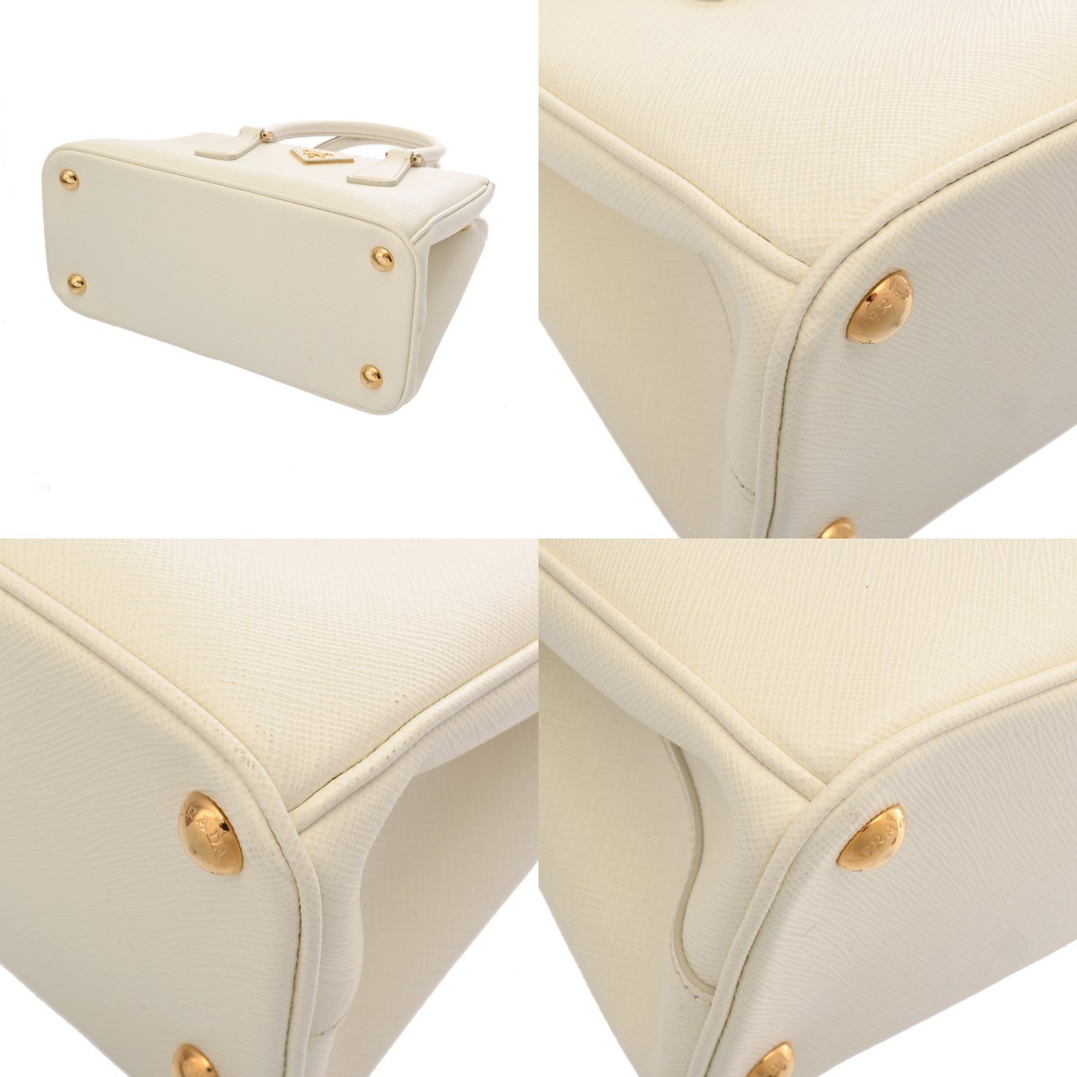 PRADA Galleria Small 1BA896 Safiano leather white Women Handbag thumbnail 5