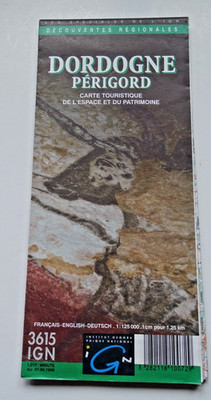 Tourist Map of the Dordogne Perigord - 1:125000 - 3615 IGN - 1998
