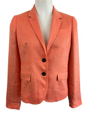J.Crew Schoolboy Blazer Two Button Lined Melon Women s Size 2 100 Linen