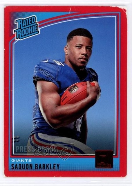 Saquon Barkley 2018 Panini Donruss Rated Rookie Press Proof