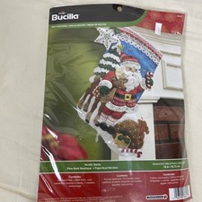NIP Bucilla Nordic Santa Felt Stocking Kit 18" Long 86647