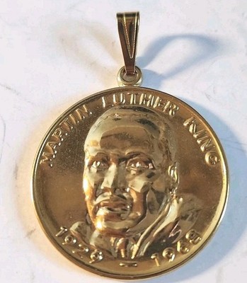Martin Luthur King Gold Tone Pendant With Veil