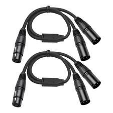 XLR Y Cable 1.5ft Stereo Mic to L R Audio
