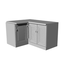 1/48 O Scale Miniature Military Scenery Low Storage Cabinet L-Shaped Cabinet