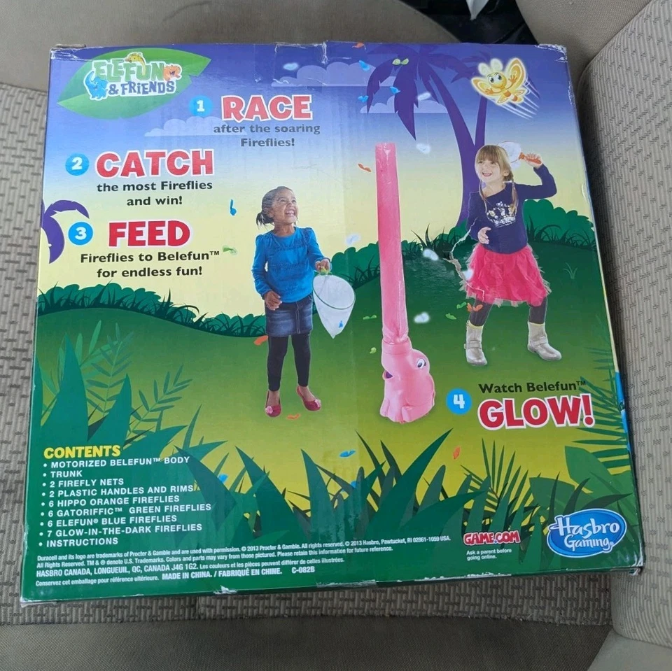BELEFUN Elefun Butterfly Catching Game PINK Elephant Glow In The Dark Sealed NEW - Image 2 of 2