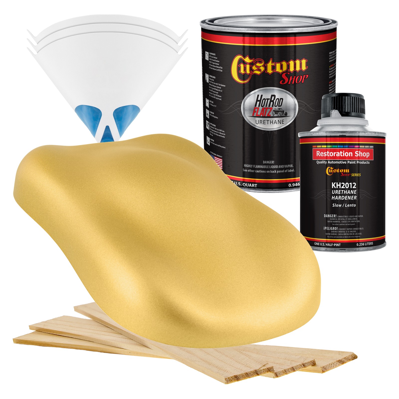 HOT ROD FLATZ Old Gold Metallic Urethane Auto Paint Quart Kit