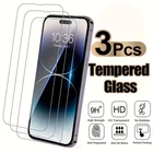 3 PACK For iPhone 17 16 15 14 13 12 11 Pro Max Tempered Glass Screen Protector