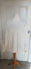 ASOS  Cable Knit Jumper Sweater High Neck Plus Size 28 White Ivory Cream Neutral
