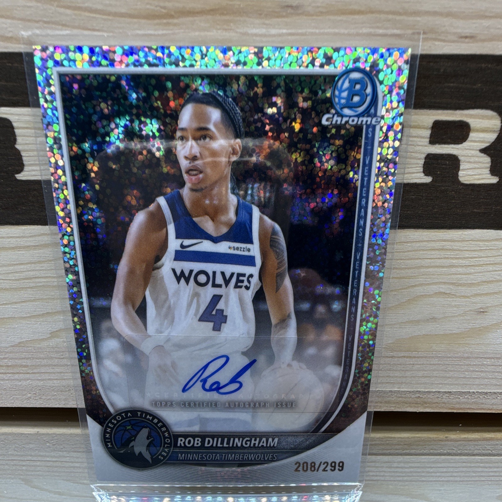 Topps 25-26 Bowman Rob Dillingham Speckle Auto /299 #BCA-RD Wolves
