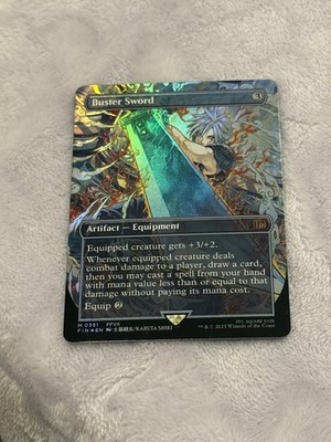 Buster Sword (Borderless) Final Fantasy Foil, Magic The Gathering PlayCard, Mtg