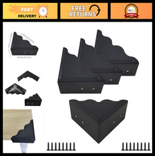 Vintage Black Metal Corner Protectors - 4 Pack, 3.7" Decorative Edge Guards for