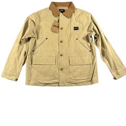Stan Ray Men's Beige Cotton Canvas Military Jacket Size M Button Utility Coat - product listing photo