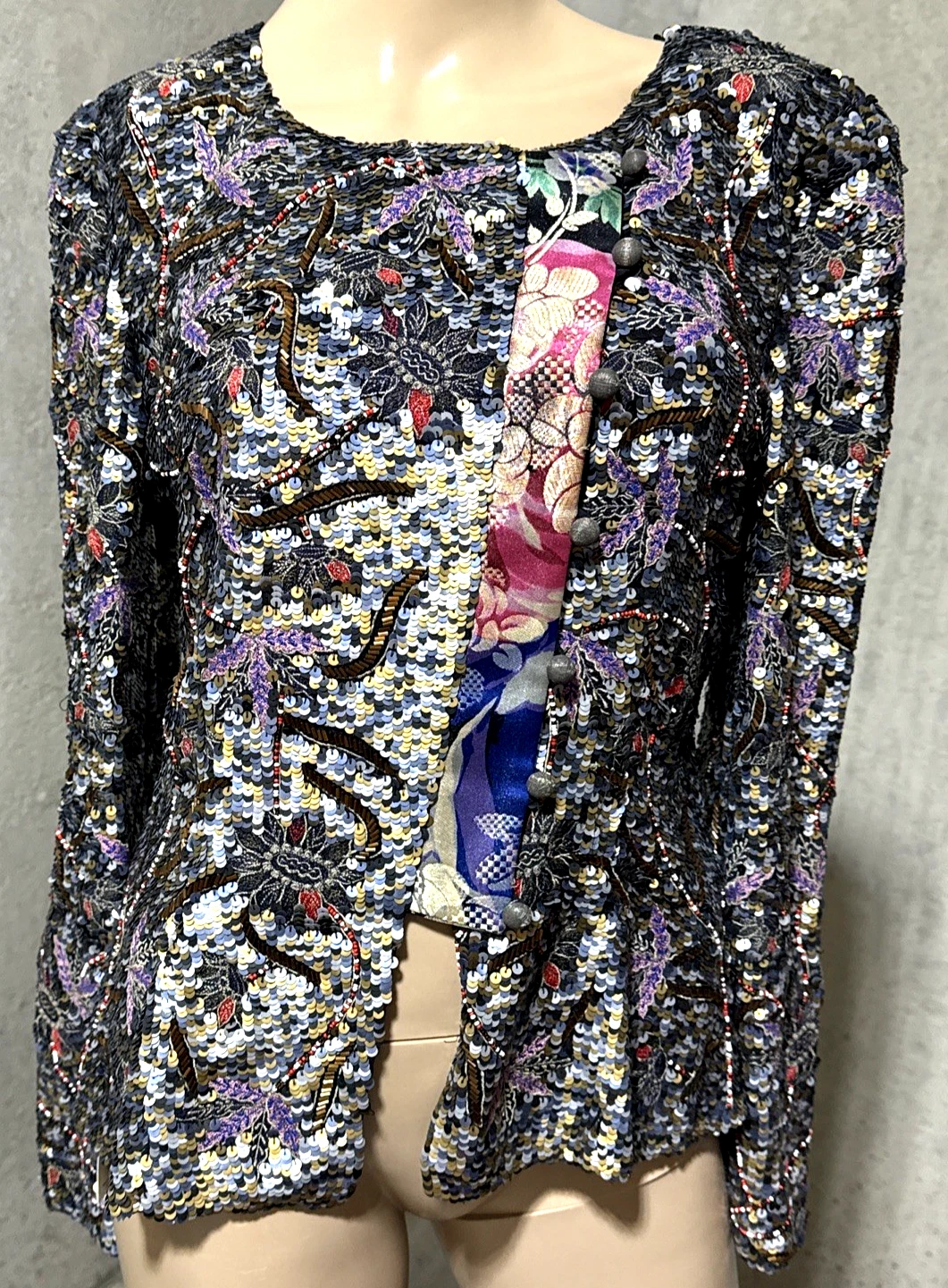 Giorgio Armani — Giorgio Armani Vintage Runway Sequin Embroidered Dress Blazer Jacket US 2 IT 38