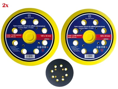 FALON TECH 2x Schleifteller Ø 125 mm Stützteller Polierteller für Exzenterschleifer Klett