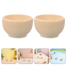 7 Pcs Children's Wooden Bowl Graffiti Model Blank Home DIY Decoration