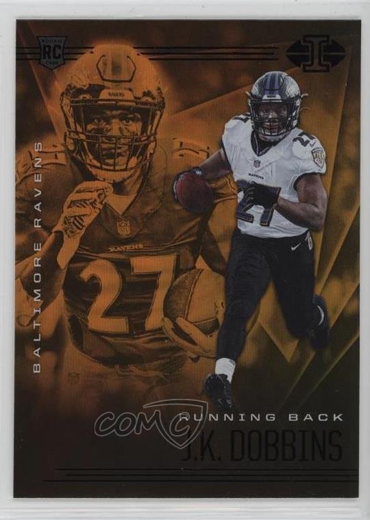 2020 Panini Illusions Trophy Collection Orange JK Dobbins #13 6o3