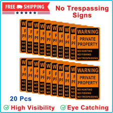 20 Pcs Posted No Trespassing Signs Private Property No Hunting Sign Weatherproof